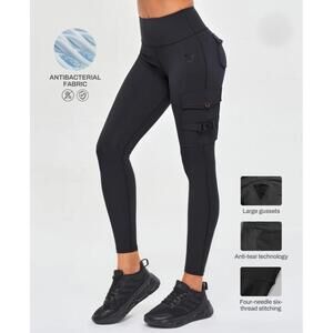 Firmabs Black Cargo Pocket Leggings Size S